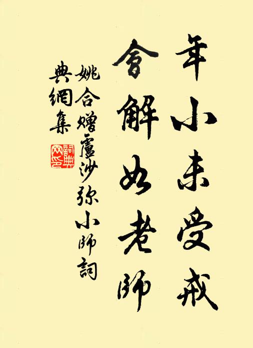 姚合年小未受戒，会解如老师书法作品欣赏