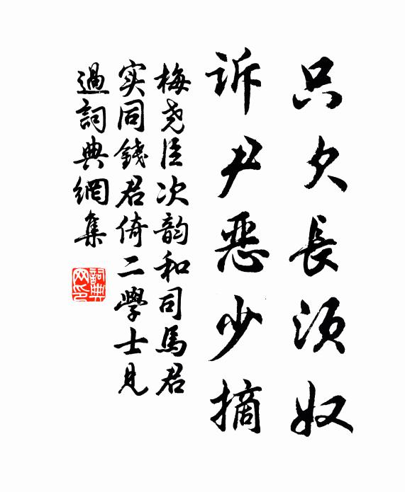 梅尧臣只欠长须奴，诉尹恶少摘书法作品欣赏