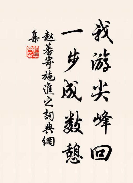 赵蕃我游尖峰回，一步成数憩书法作品欣赏