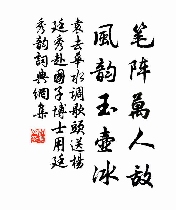袁去华笔阵万人敌，风韵玉壶冰书法作品欣赏