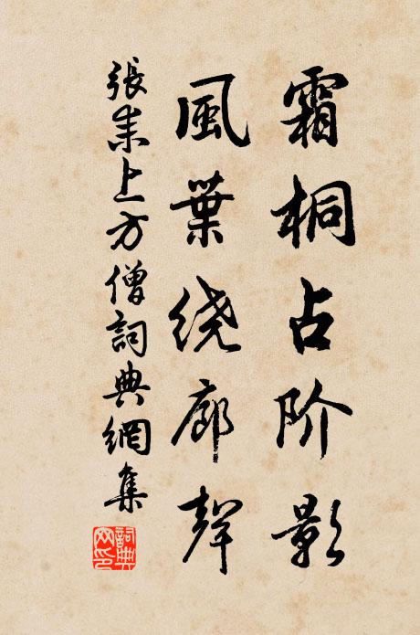 张耒霜桐占阶影，风叶绕廊声书法作品欣赏