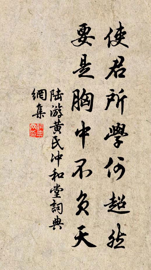 陆游使君所学何超然？要是胸中不负天书法作品欣赏