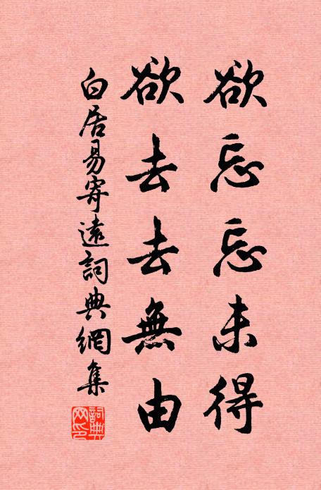 白居易欲忘忘未得，欲去去无由书法作品欣赏
