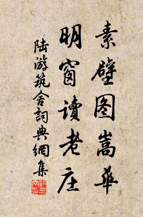 陆游素壁图嵩华，明窗读老庄书法作品欣赏