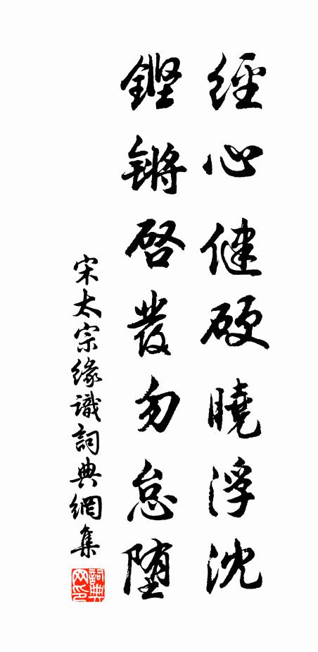 宋太宗经心健硬晓浮沈，铿锵启发勿怠堕书法作品欣赏
