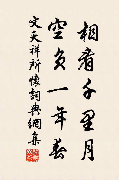 文天祥相看千里月，空负一年春书法作品欣赏