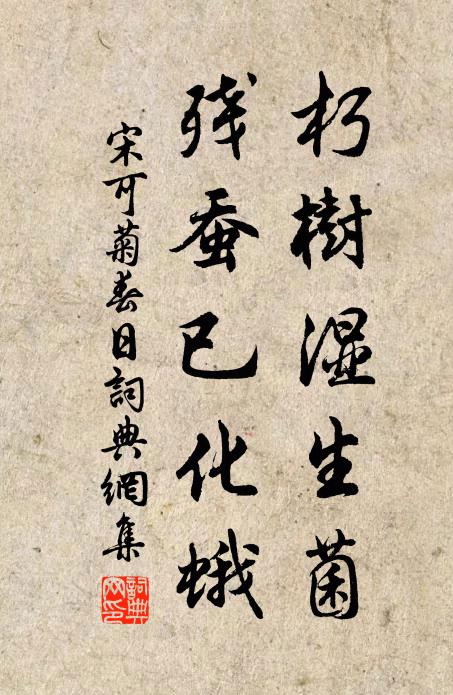 宋可菊朽树湿生菌，残蚕已化蛾书法作品欣赏