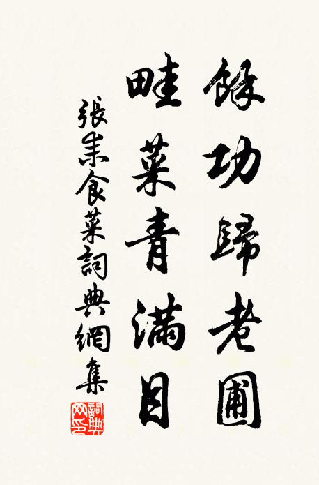 张耒余功归老圃，畦菜青满目书法作品欣赏
