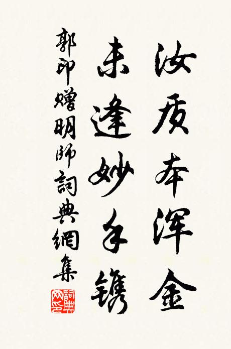 郭印汝质本浑金,未逢妙手镌书法作品欣赏