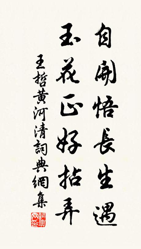 王哲自开悟长生遇，玉花正好拈弄书法作品欣赏