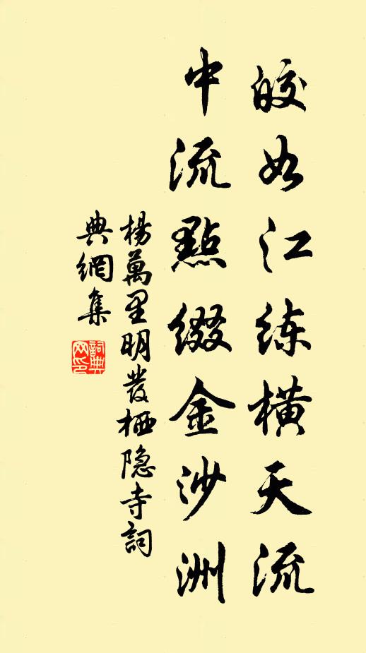 杨万里皎如江练横天流，中流点缀金沙洲书法作品欣赏