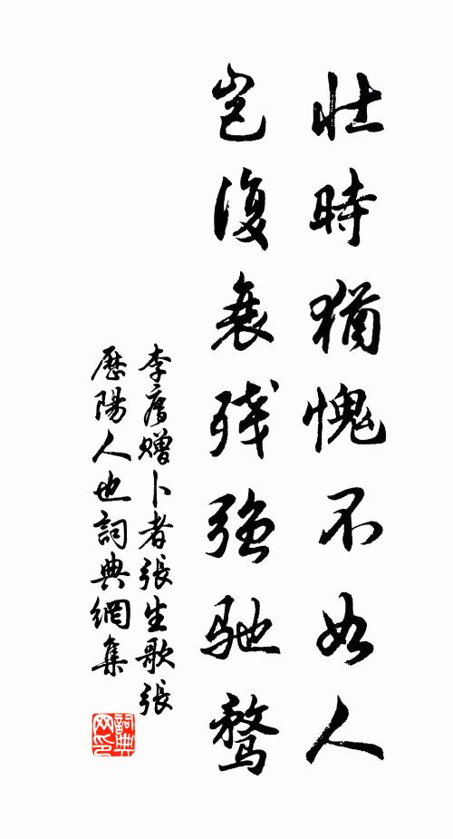 李廌壮时犹愧不如人,岂复衰残强驰骛书法作品欣赏