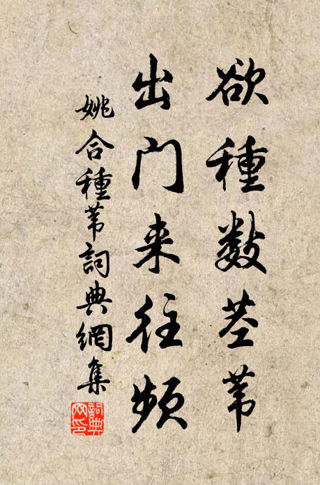 姚合欲种数茎苇，出门来往频书法作品欣赏