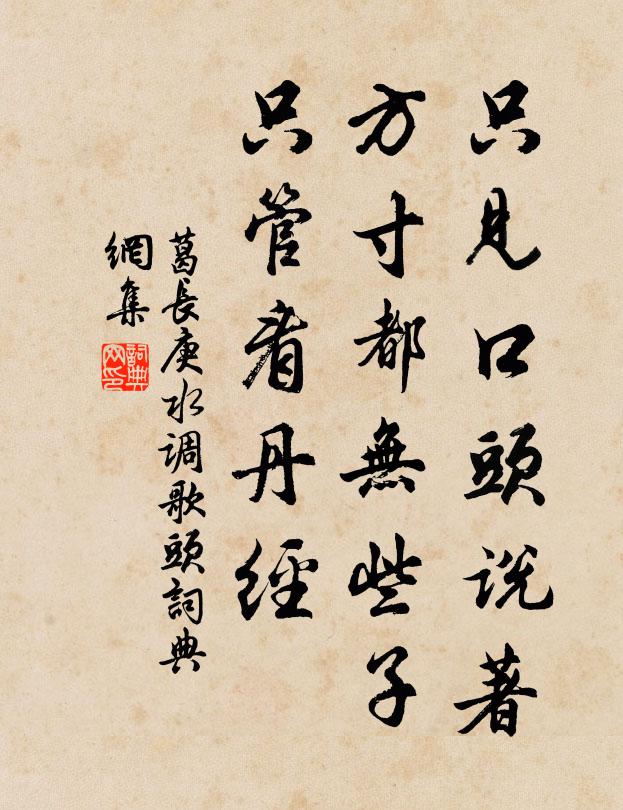 葛长庚只见口头说著，方寸都无些子，只管看丹经书法作品欣赏