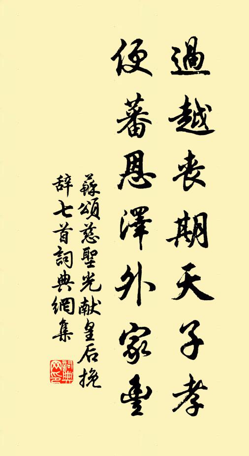 苏颂过越丧期天子孝，便蕃恩泽外家丰书法作品欣赏