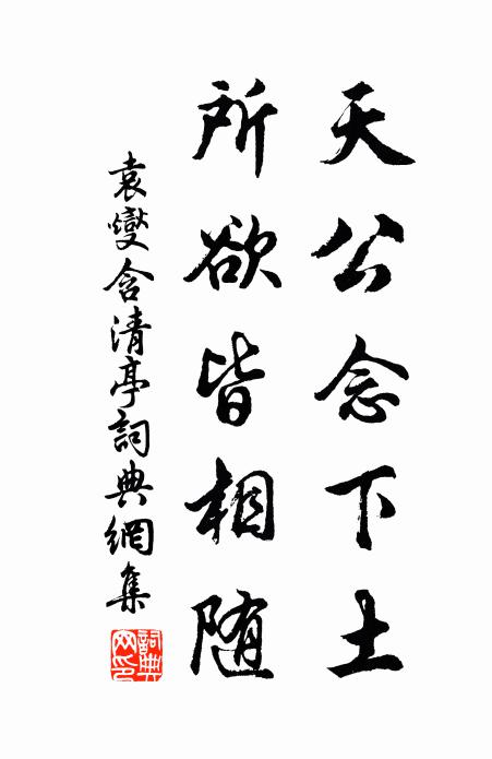 袁燮天公念下土，所欲皆相随书法作品欣赏