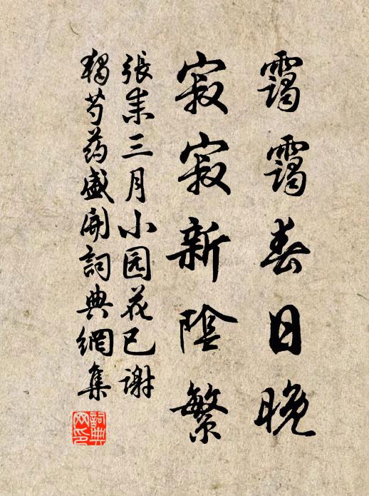 张耒霭霭春日晚，寂寂新阴繁书法作品欣赏