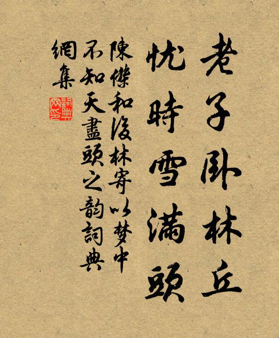 陈杰老子卧林丘，忧时雪满头书法作品欣赏