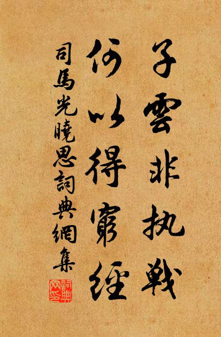 司马光子云非执战，何以得穷经书法作品欣赏