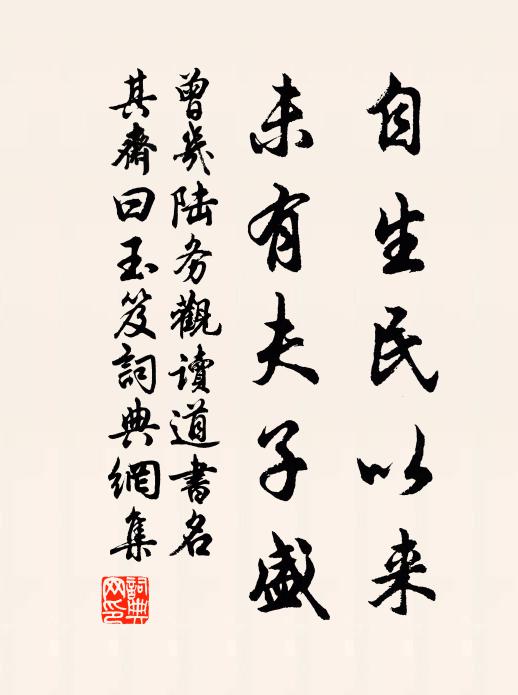 曾几自生民以来，未有夫子盛书法作品欣赏