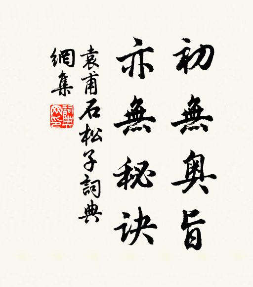 袁甫初无奥旨，亦无秘诀书法作品欣赏