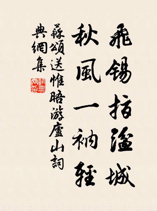 苏颂飞锡指湓城，秋风一衲轻书法作品欣赏