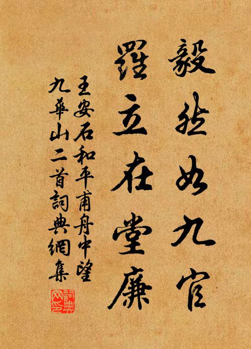 王安石毅然如九官，罗立在堂廉书法作品欣赏