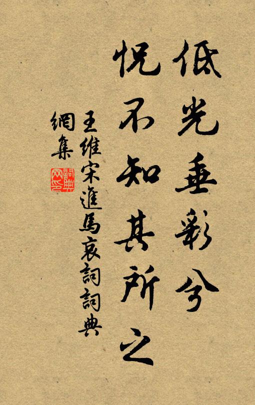 王维低光垂彩兮,怳不知其所之书法作品欣赏