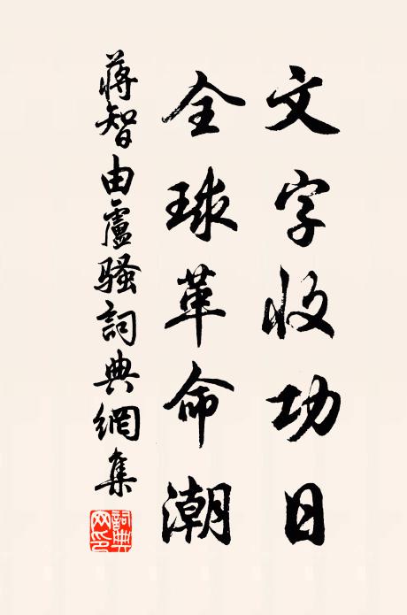 蒋智由文字收功日，全球革命潮书法作品欣赏