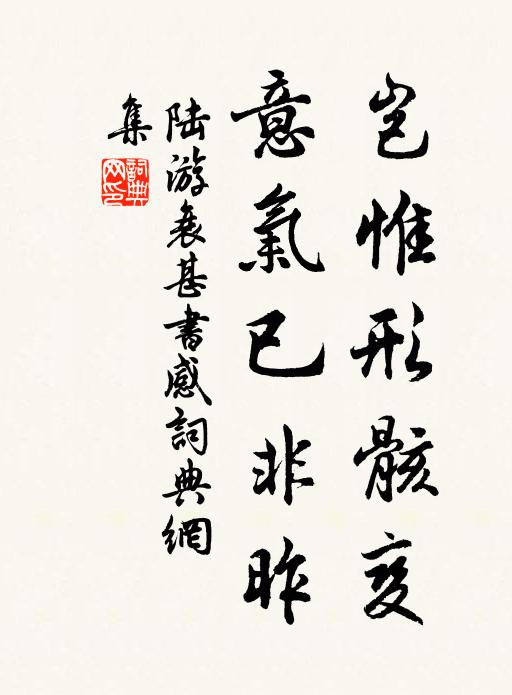 陆游岂惟形骸变，意气已非昨书法作品欣赏