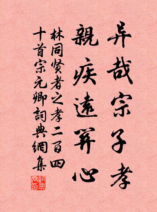 林同异哉宗子孝，亲疾远关心书法作品欣赏