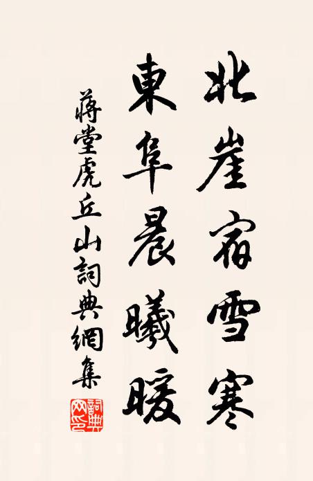 蒋堂北崖宿雪寒,东阜晨曦暖书法作品欣赏
