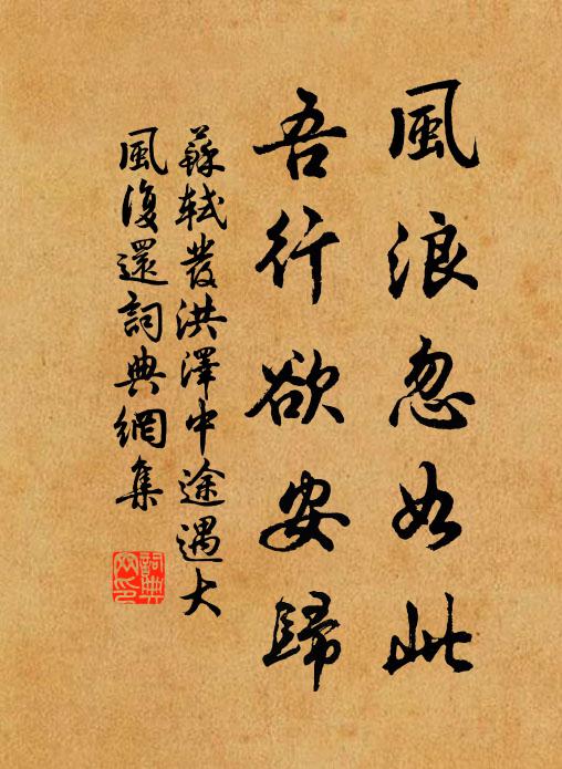 苏轼风浪忽如此，吾行欲安归书法作品欣赏