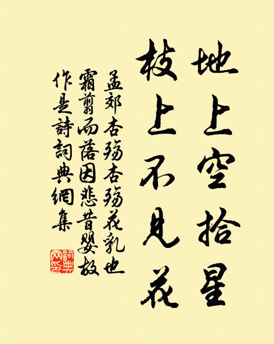 孟郊地上空拾星,枝上不见花书法作品欣赏