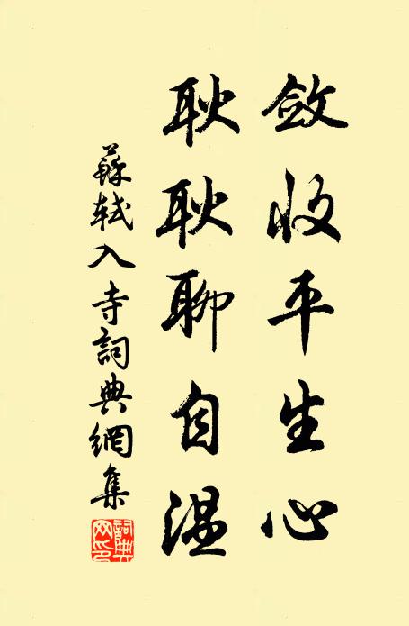 苏轼敛收平生心，耿耿聊自温书法作品欣赏