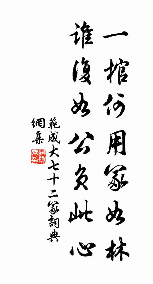 范成大一棺何用冢如林，谁复如公负此心书法作品欣赏