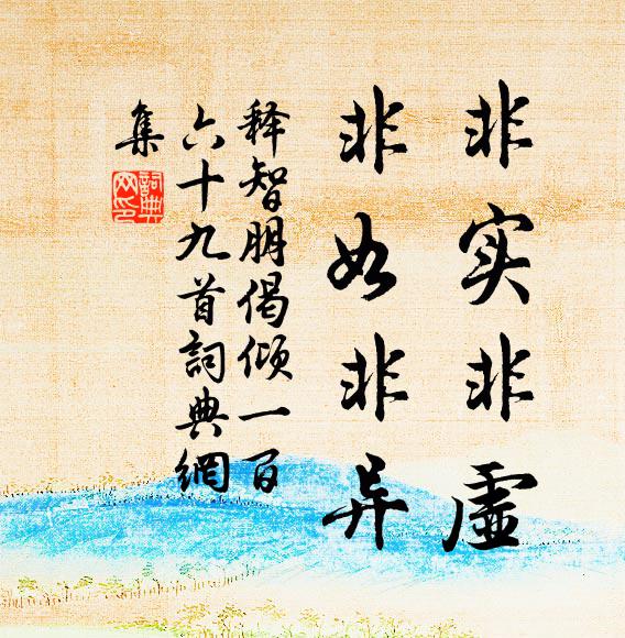 释智朋非实非虚，非如非异书法作品欣赏