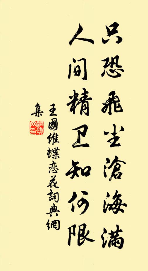 王国维只恐飞尘沧海满，人间精卫知何限书法作品欣赏