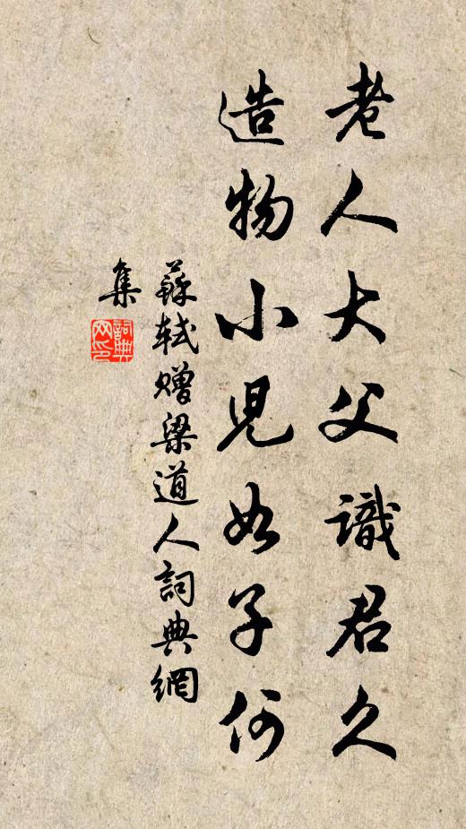 苏轼老人大父识君久，造物小儿如子何书法作品欣赏
