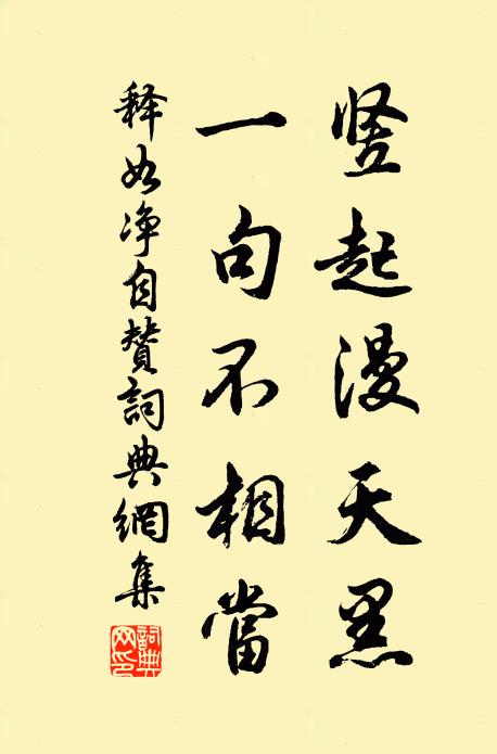 释如净竖起漫天黑，一句不相当书法作品欣赏