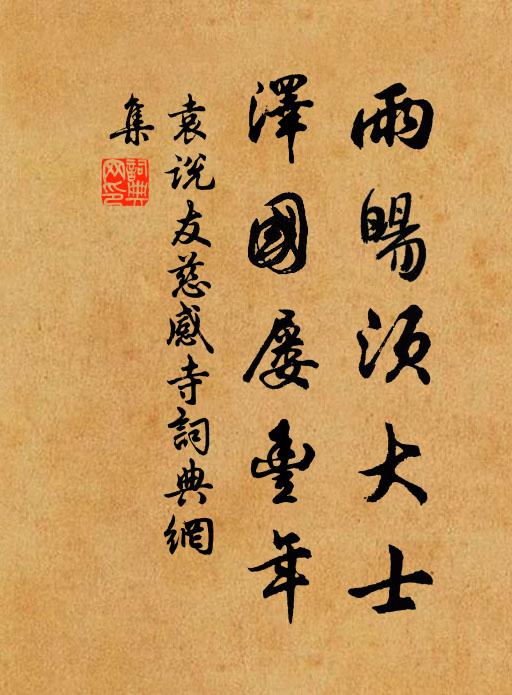 袁说友雨暘须大士，泽国屡丰年书法作品欣赏