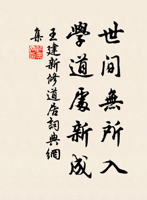 王建世间无所入，学道处新成书法作品欣赏