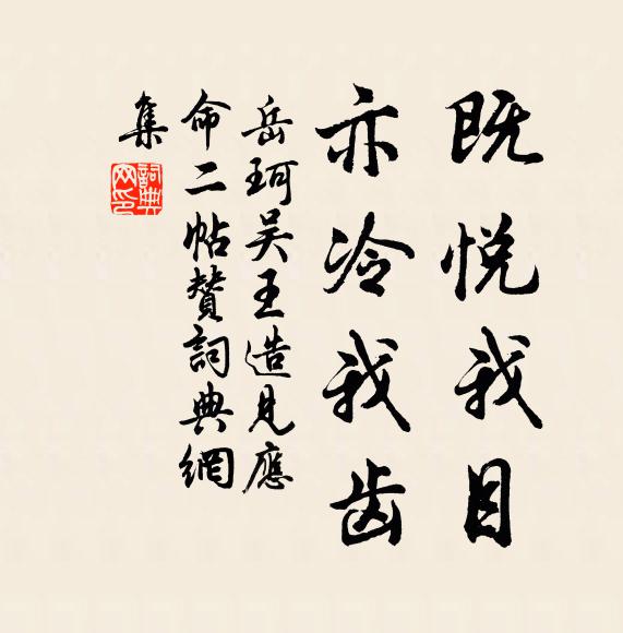 岳珂既悦我目，亦冷我齿书法作品欣赏
