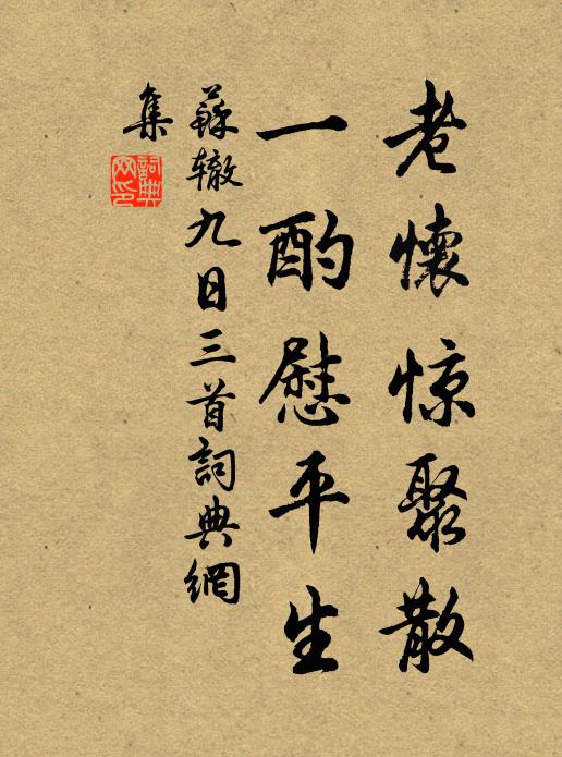 苏辙老怀惊聚散，一酌慰平生书法作品欣赏