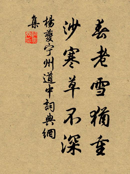 杨夔春老雪犹重，沙寒草不深书法作品欣赏