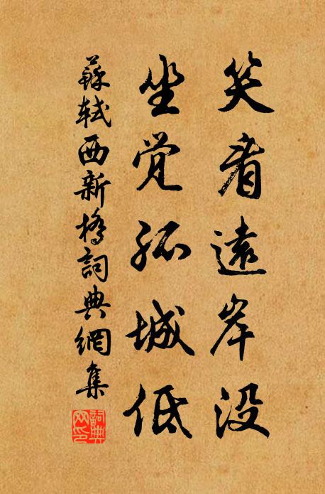 苏轼笑看远岸没，坐觉孤城低书法作品欣赏