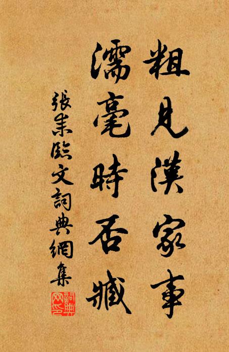张耒粗见汉家事，濡毫时否臧书法作品欣赏