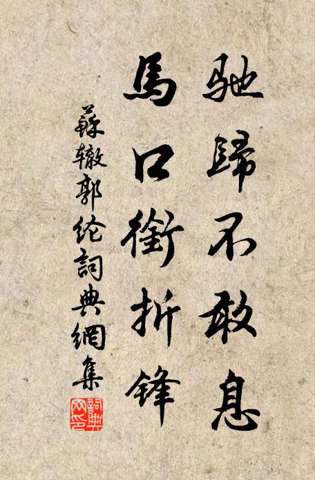 苏辙驰归不敢息，马口衔折锋书法作品欣赏