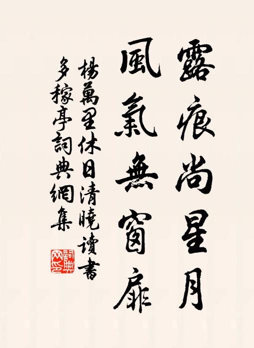 杨万里露痕尚星月，风气无窗扉书法作品欣赏