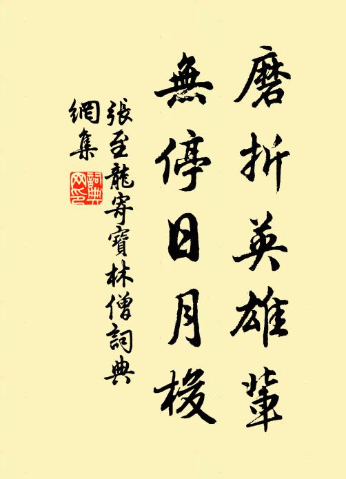 张至龙磨折英雄辈，无停日月梭书法作品欣赏